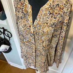 NYDJ Multicolor Floral Blouse, Peplum Style.